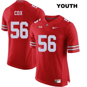 Youth NCAA Ohio State Buckeyes Aaron Cox #56 College Stitched Authentic Nike Red Football Jersey OU20U16MZ